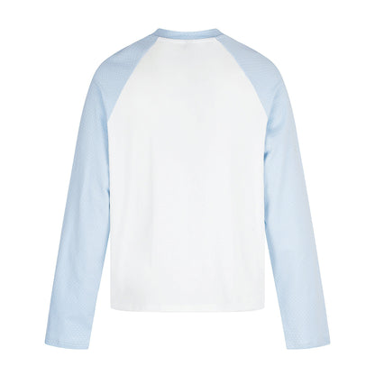 Women's long sleeve shirt with raglan sleeves, decorative bow print and soft cotton blend EVA-US