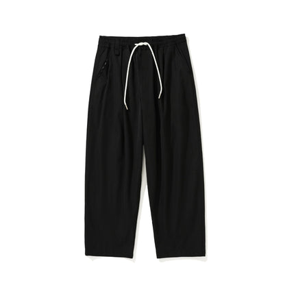 Women Cropped Comfort Pants with Elastic Waistband and Drawstring EVA-US