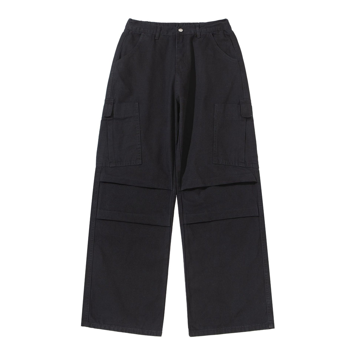 Women's Wide High-Waist Cargo Pants with Patch Pockets and Reinforced Knees EVA-US