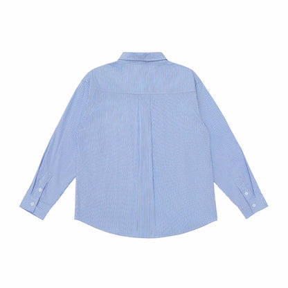 Unisex Oversize Stripe Shirt with Stitch Detail and Kent Collar EVA-US