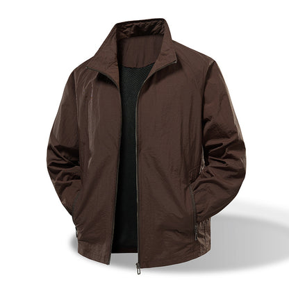 Men's Ultralight Windbreaker with Breathable Mesh Lining and Concealed Zipper EVA-US