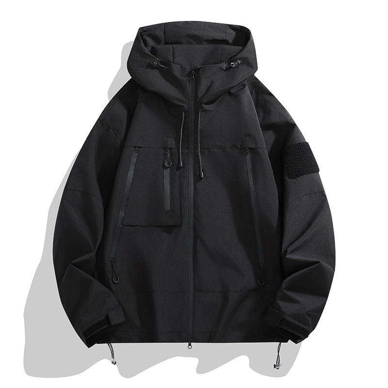 Women's Technical Outdoor Jacket with Adjustable Hood System and Multifunctional Pockets EVA-US