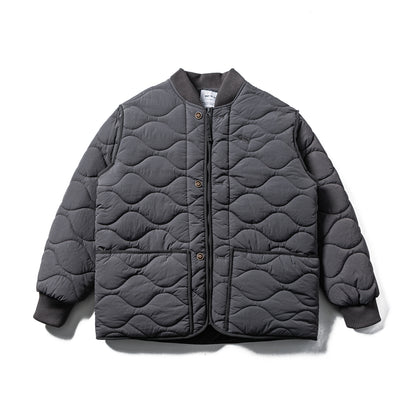 Men's Quilted Boxy Blouson with Wave Quilting and Leather Piping EVA-US