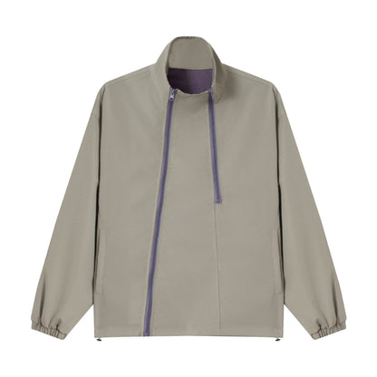 Unisex Loose-fitting functional jacket with double zipper, high stand-up collar, and accessory set EVA-US