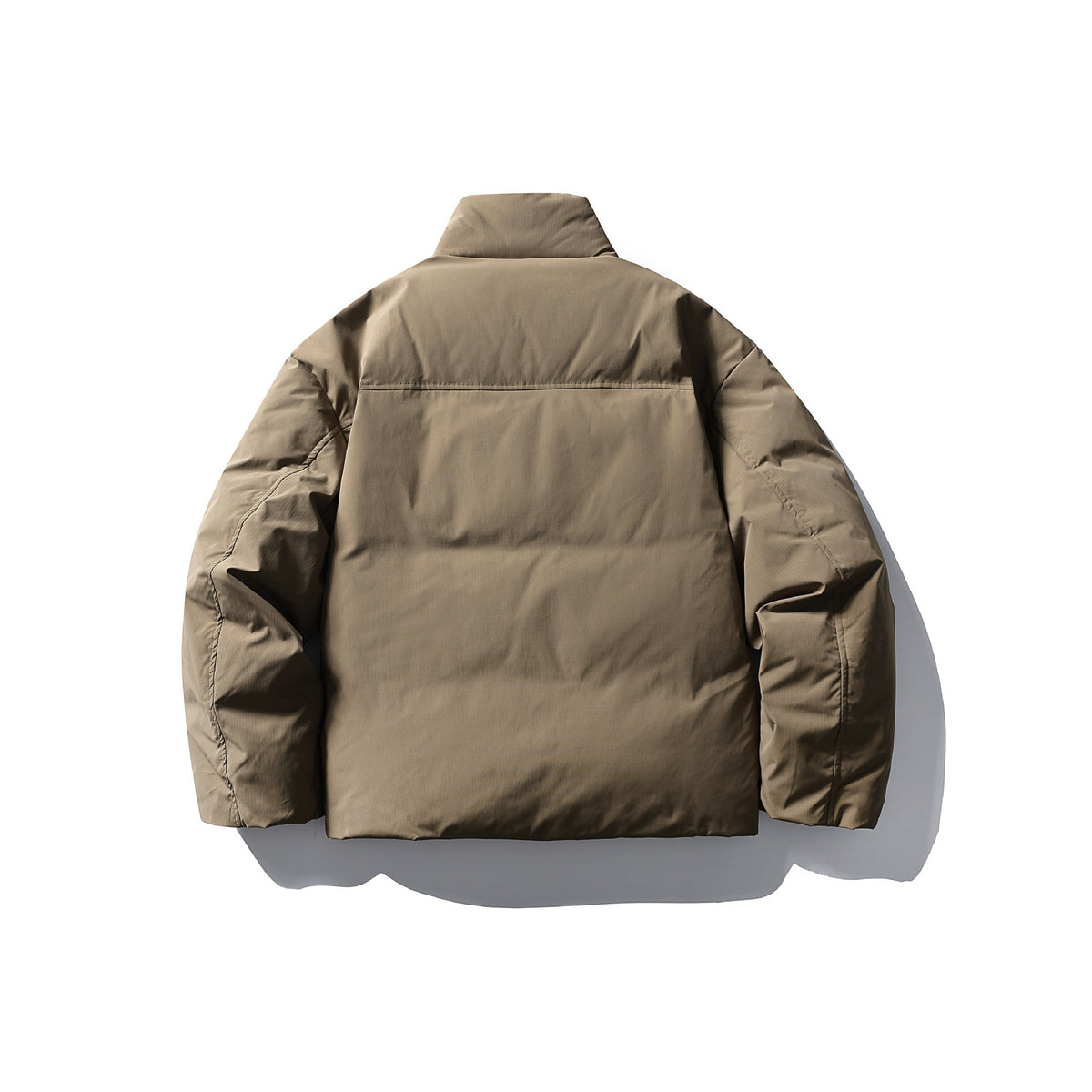 Men's Boxy Thermal Insulation Jacket with High Stand Collar and Minimalist Outer Shell EVA-US