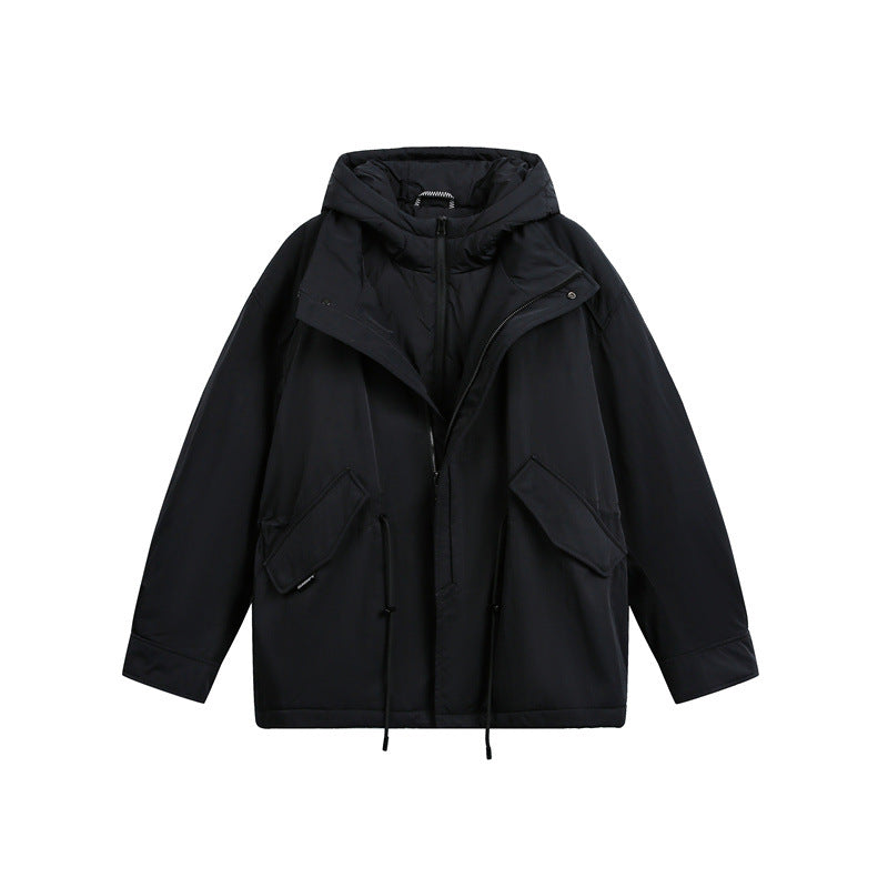 Men's Oversize Parka with Quilted Padding and Drawstring EVA-US