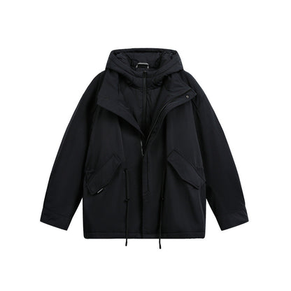 Men's Oversize Parka with Quilted Padding and Drawstring EVA-US
