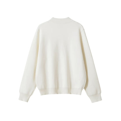 Women's loose-fitting bomber-style cardigan with button placket and ribbed cuffs EVA-US