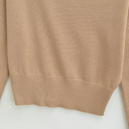 Women's Oversize One-Shoulder Pullover with Batwing Sleeves and Wide Ribbed Cuff EVA-US