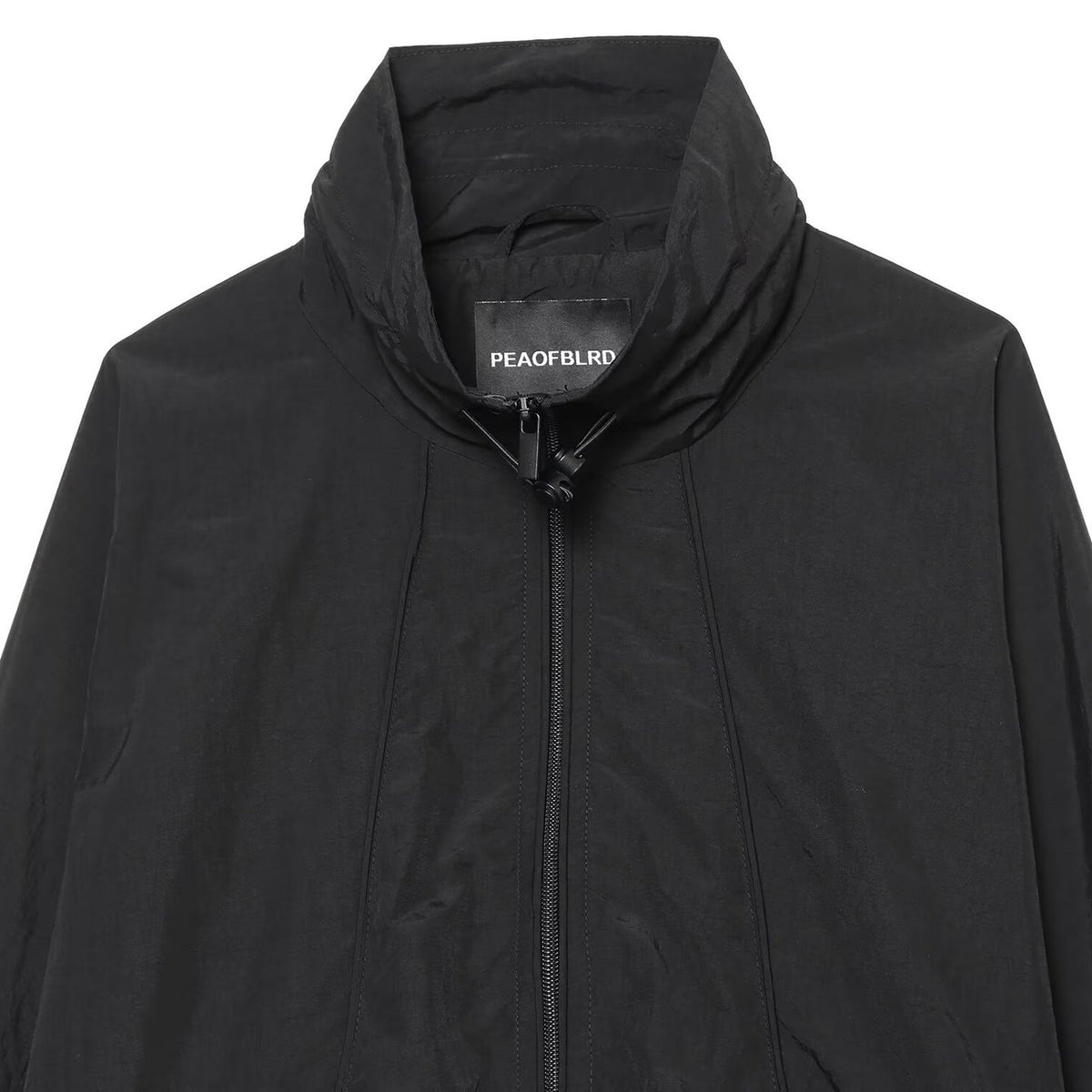 Women's Oversize Bomber Jacket in Cropped Style with High Funnel Neck EVA-US