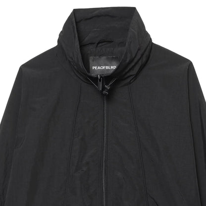 Women's Oversize Bomber Jacket in Cropped Style with High Funnel Neck EVA-US