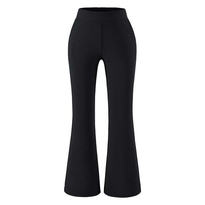 Women's High-Waisted Stretch Flared Pants with Wide Hem EVA-US