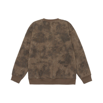 Unisex Oversize Sweatshirt with Vintage Camouflage Look and Ribbed Cuffs EVA-US