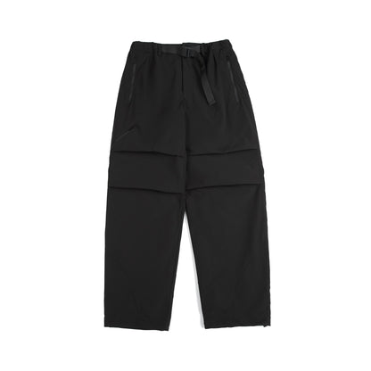 Unisex Technical Cargo Capri Pants with Elastic Waistband, Integrated Belt, and Waterproof Zippers EVA-US