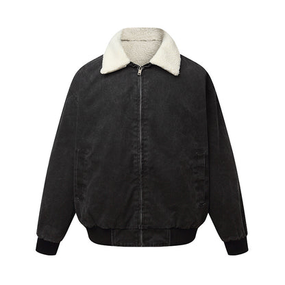 Unisex Padded Boxy Bomber Jacket with Teddy Collar EVA-US