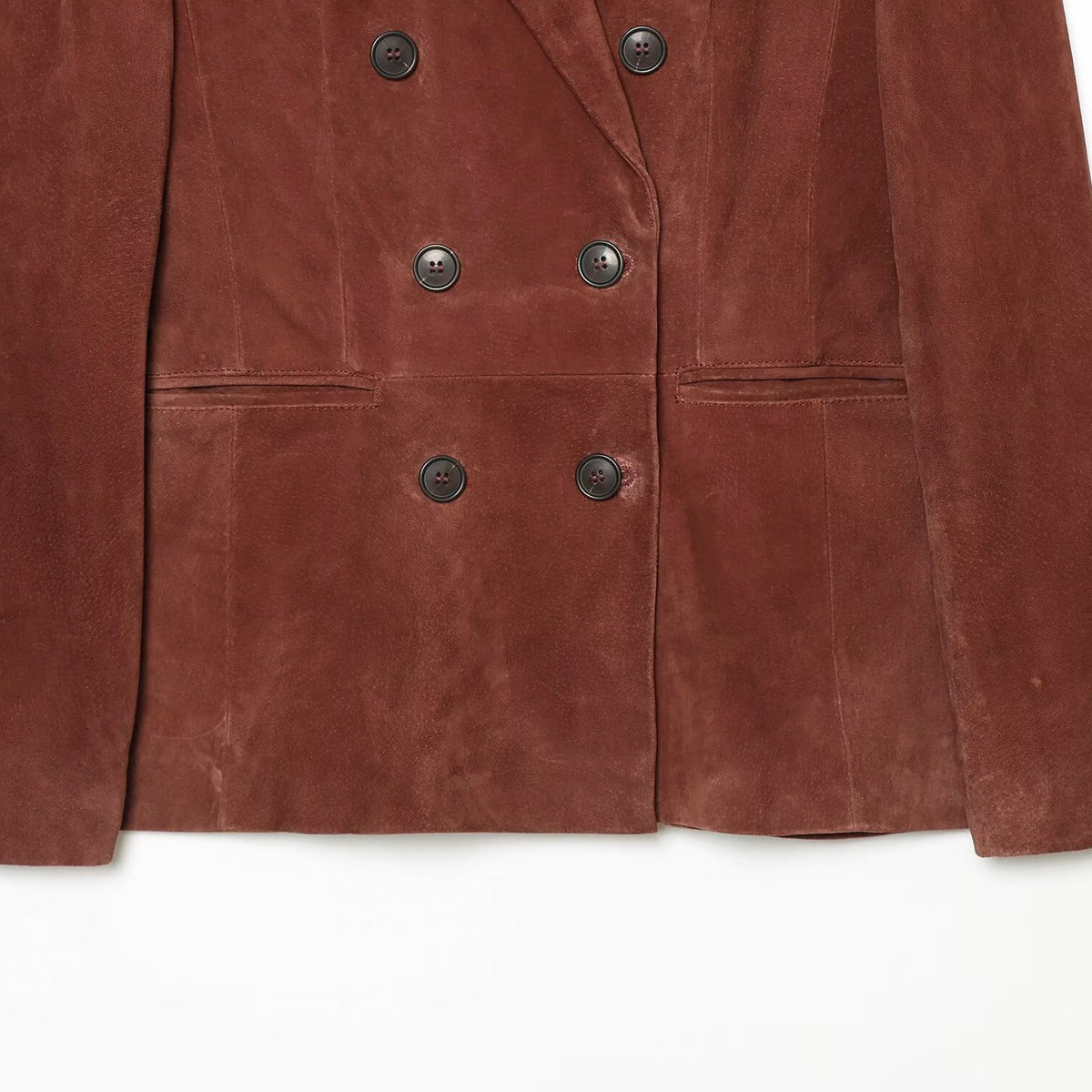Women's cropped double-breasted velvet blazer with fitted silhouette and piped pockets EVA-US