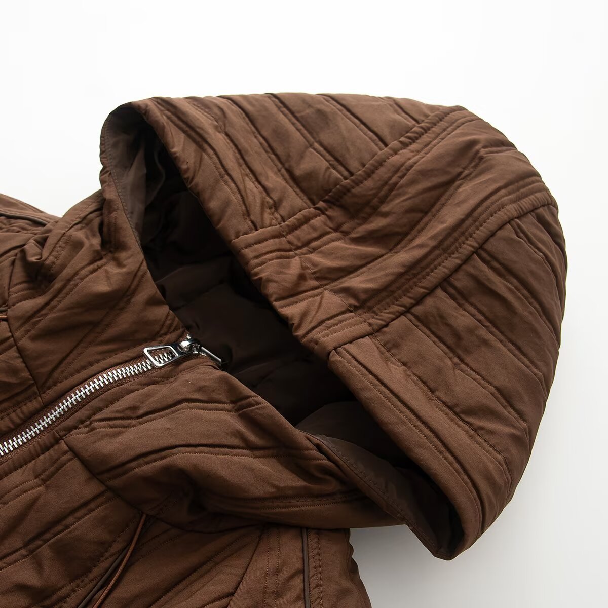 Women's padded jacket with hood, drawstring and loose fit EVA-US