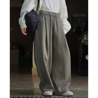 Women Wide High-Waist Palazzo Lounge Pants with Elastic Waistband EVA-US