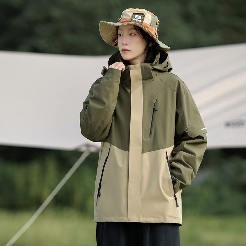 Men's Two-Tone Wind and Water-Repellent Softshell Jacket with Hood EVA-US