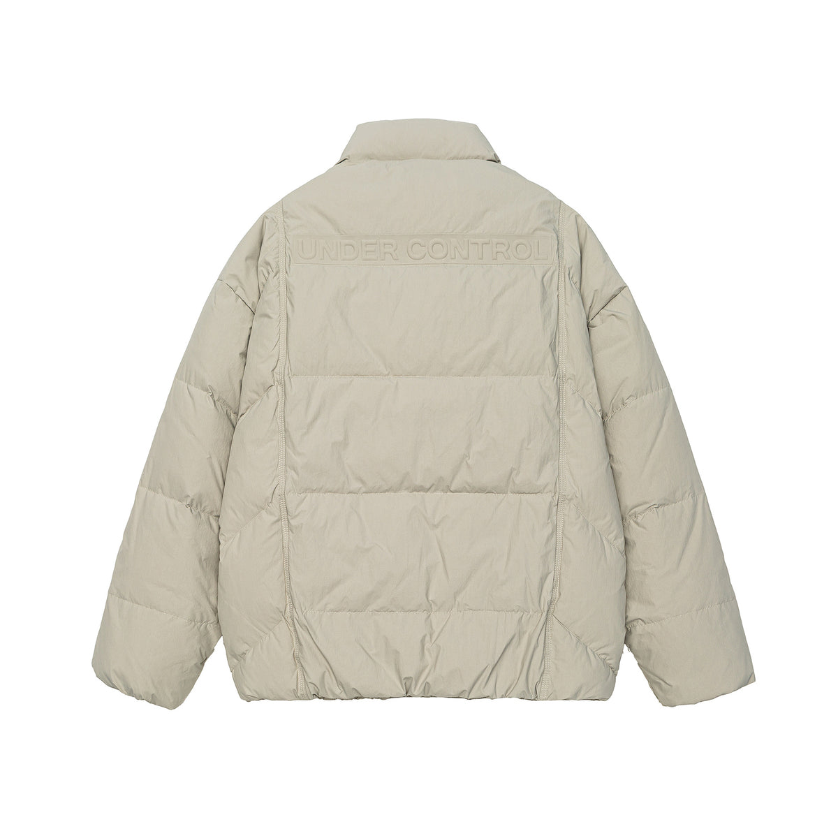 Unisex Oversized quilted winter jacket with high stand-up collar and concealed zipper EVA-US