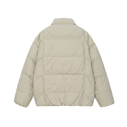 Unisex Oversized quilted winter jacket with high stand-up collar and concealed zipper EVA-US