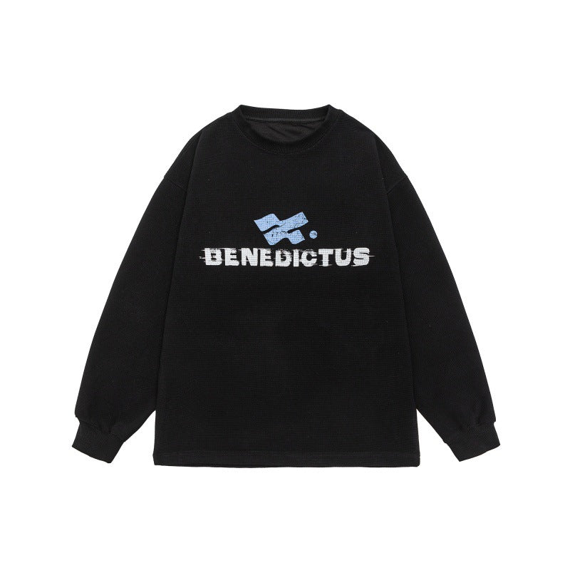 Unisex Oversize Sweatshirt with logo print and fine waffle texture EVA-US
