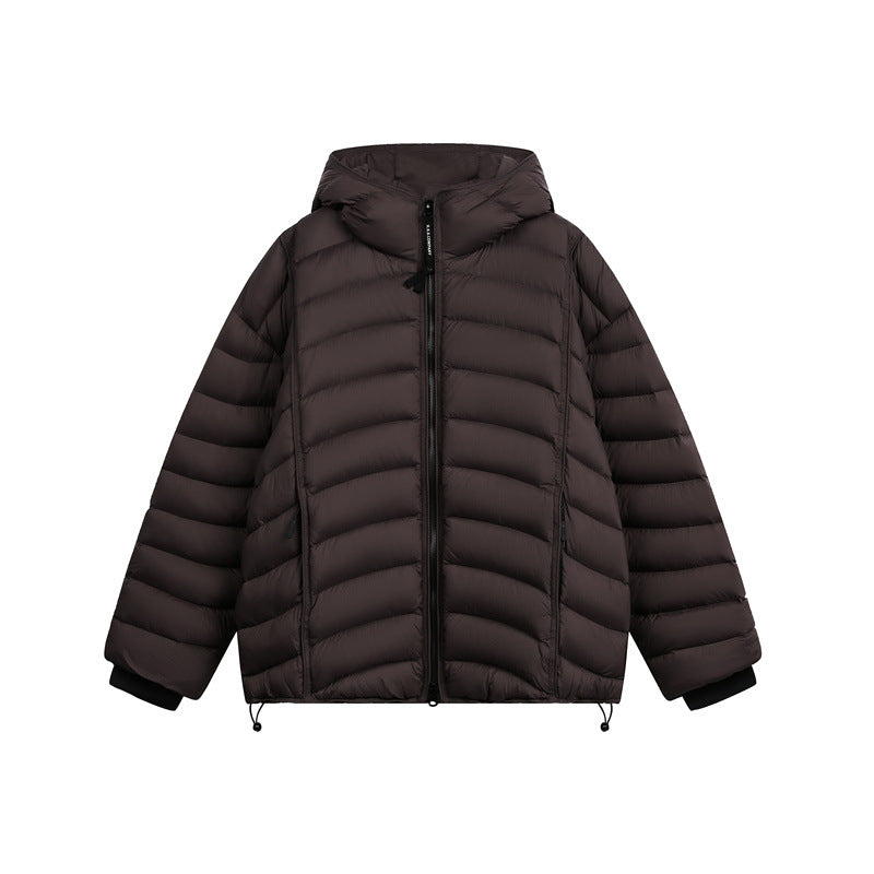 Women's Lightweight Padded Down Jacket with Hood and Adjustable Hem EVA-US