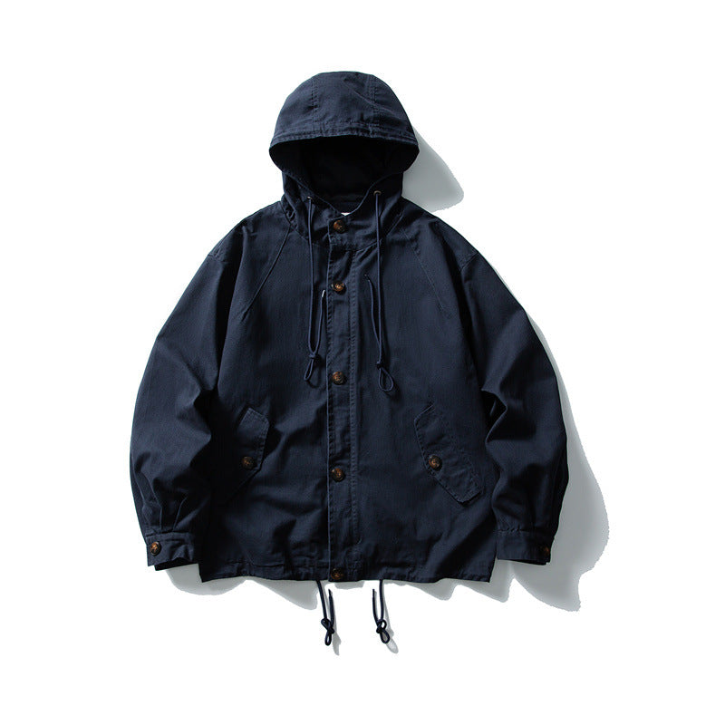 Unisex Casually cut hooded jacket made of cotton twill with drawstring EVA-US
