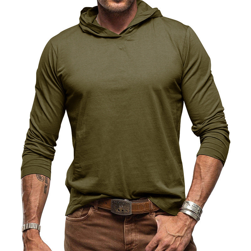 EVA-US | Hooded Sweater Slim Fit Long Sleeve Light Cotton Knit Minimalist Style