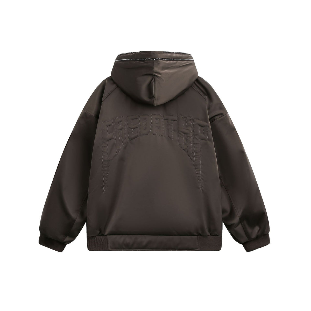 Men's Padded Oversized Bomber Jacket with Hood and Double Zipper EVA-US