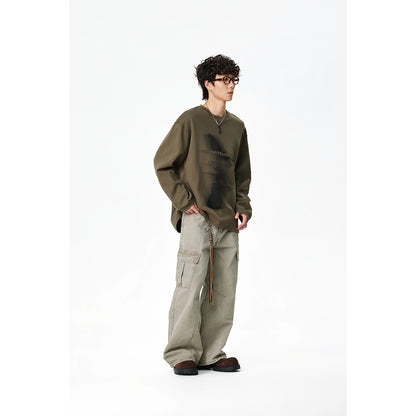 Unisex Oversize-Longsleeve shirt with surreal photo print and ribbed cuffs EVA-US