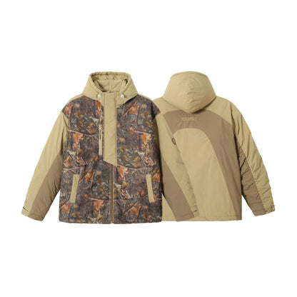 Men's waterproof camouflage field jacket with hood, thermal insulation and utility details EVA-US