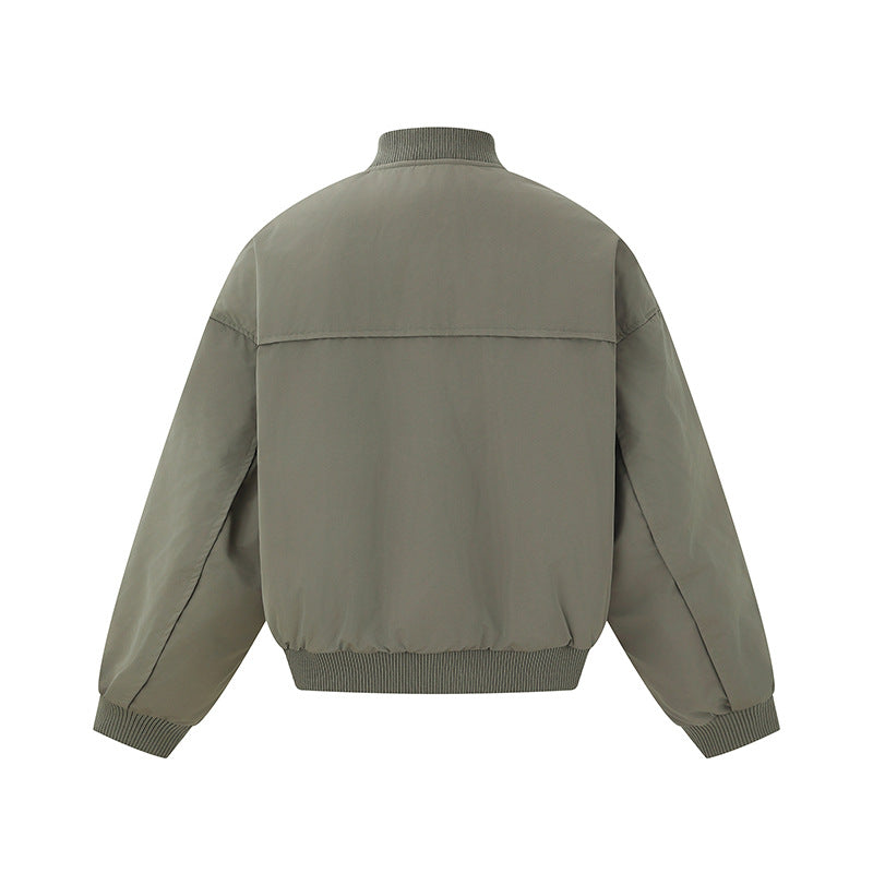 Men's short-cut technical bomber jacket with diagonal zip pockets and ribbed cuffs EVA-US