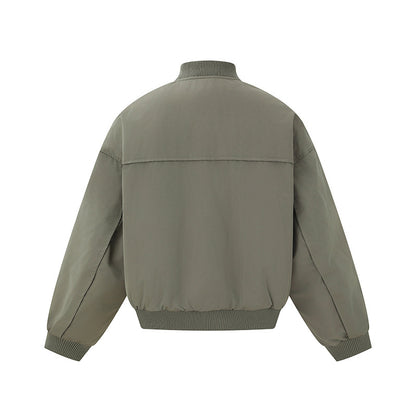 Men's short-cut technical bomber jacket with diagonal zip pockets and ribbed cuffs EVA-US