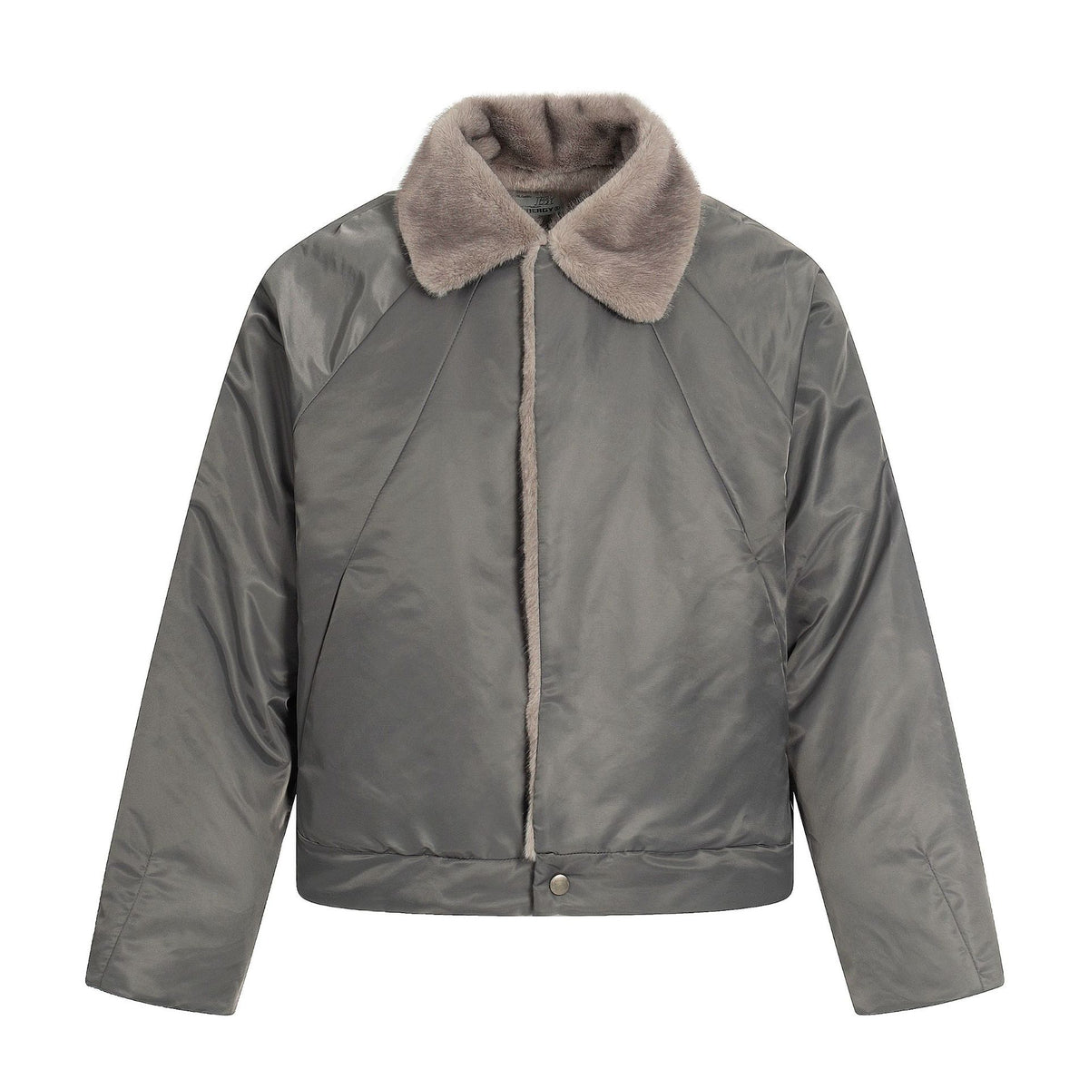 Women's Short Cut Quilted Blouson with Woven Fur Collar EVA-US