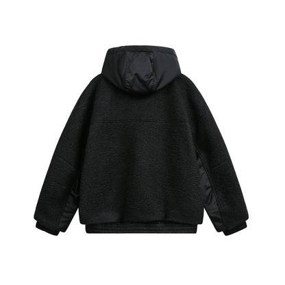Unisex Oversized Teddy-Fleece Winter Jacket with Removable Hood EVA-US