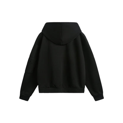 Unisex Oversize Hoodie Zip Jacket with Dragon Print and Arm Pocket EVA-US