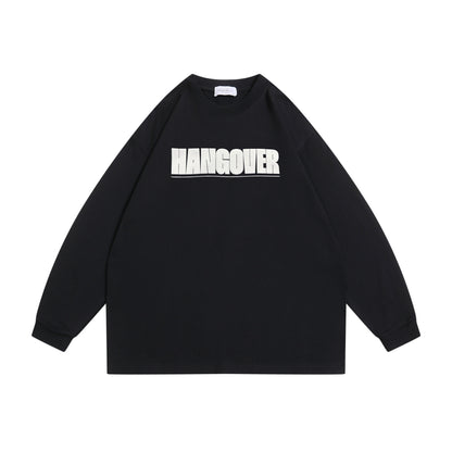 Unisex Oversize sweatshirt with distinctive typo print, ribbed round neckline and extended sleeves EVA-US