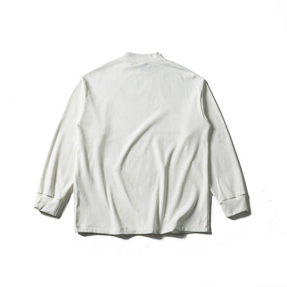 Unisex Oversize-Long sleeve shirt with mock neck made of cotton blend EVA-US