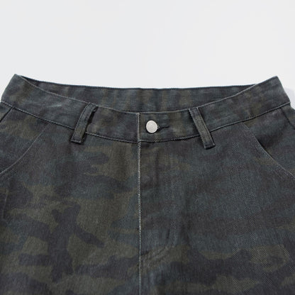Women High-Cut Cropped Cargo Pants in Utility Style with Large Flap Pockets EVA-US