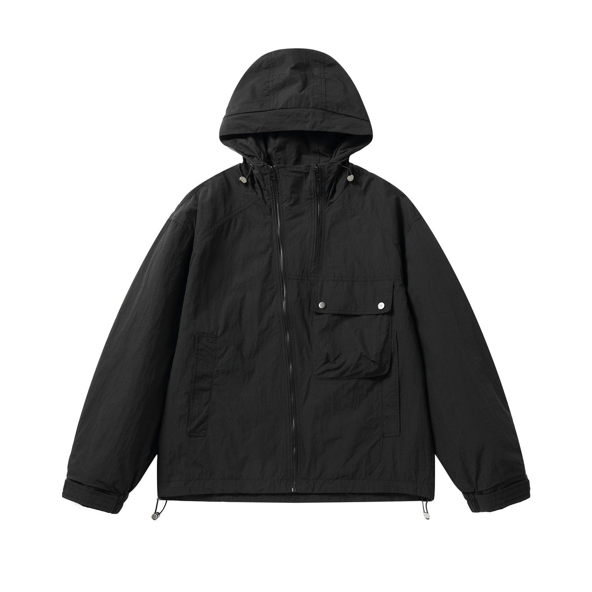 Unisex Lightweight Technical Hoodie in Boxy Cut with Utility Pockets EVA-US