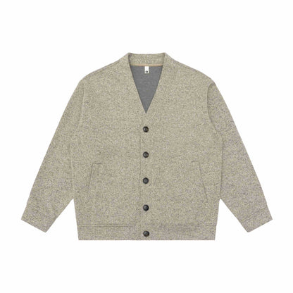 Unisex V-Neck Cardigan with textured knit and patch pockets EVA-US