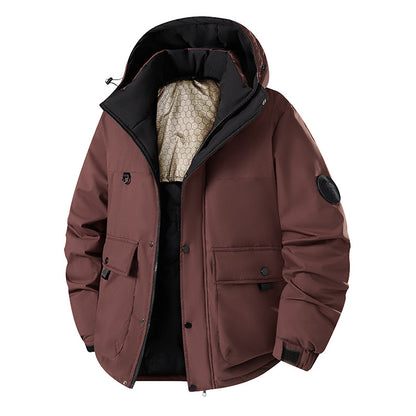 Men's Insulated Urban Parka with Stand-up Collar and Concealed Hood EVA-US