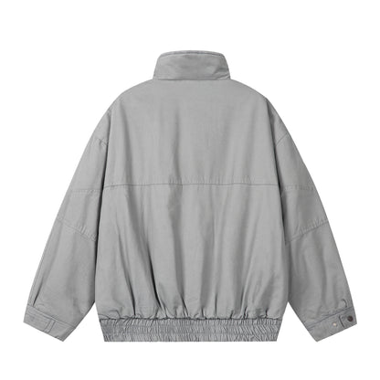 Unisex Boxy-Field jacket with high stand-up collar, flap pockets and elastic hem EVA-US