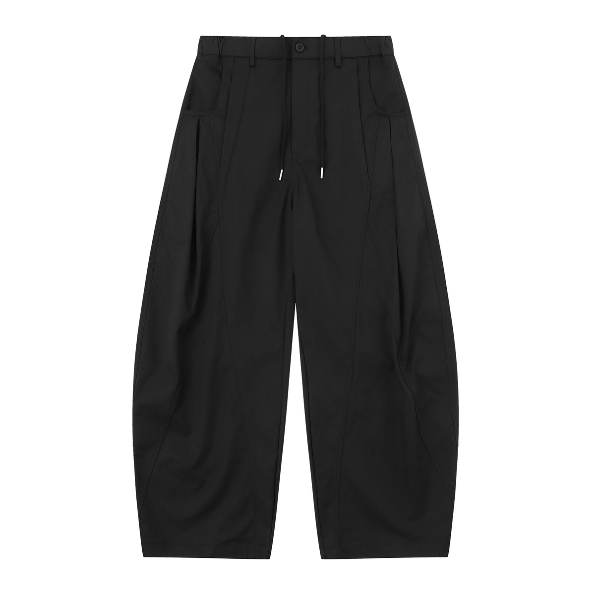 Women's High-Waist Cropped Cargo Pants with Quilted Panels and Drawstring
