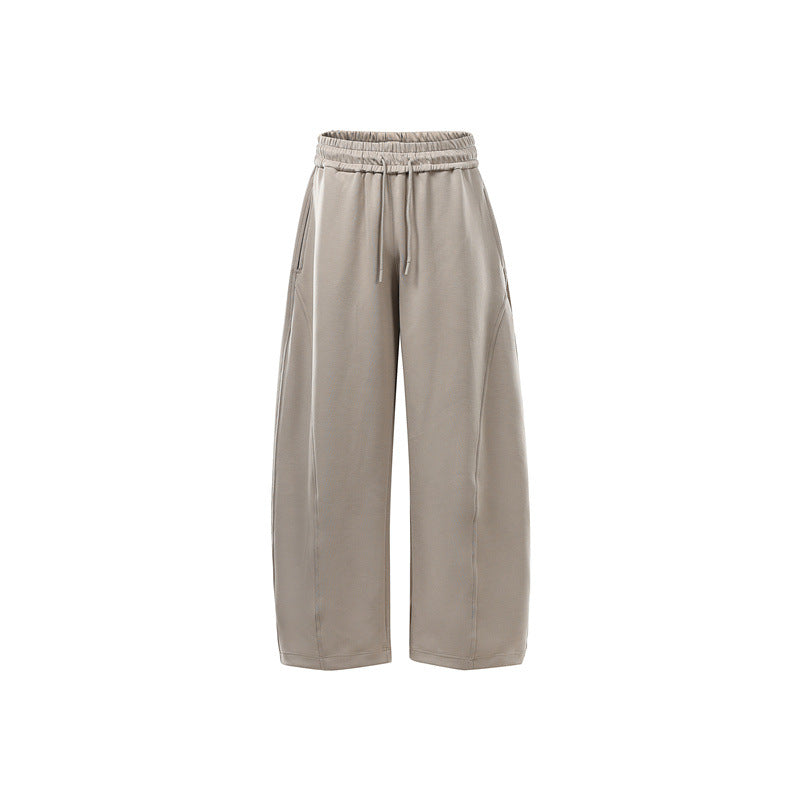 Women's Wide Sweatpants with High Waist, Drawstring and Side Pockets EVA-US