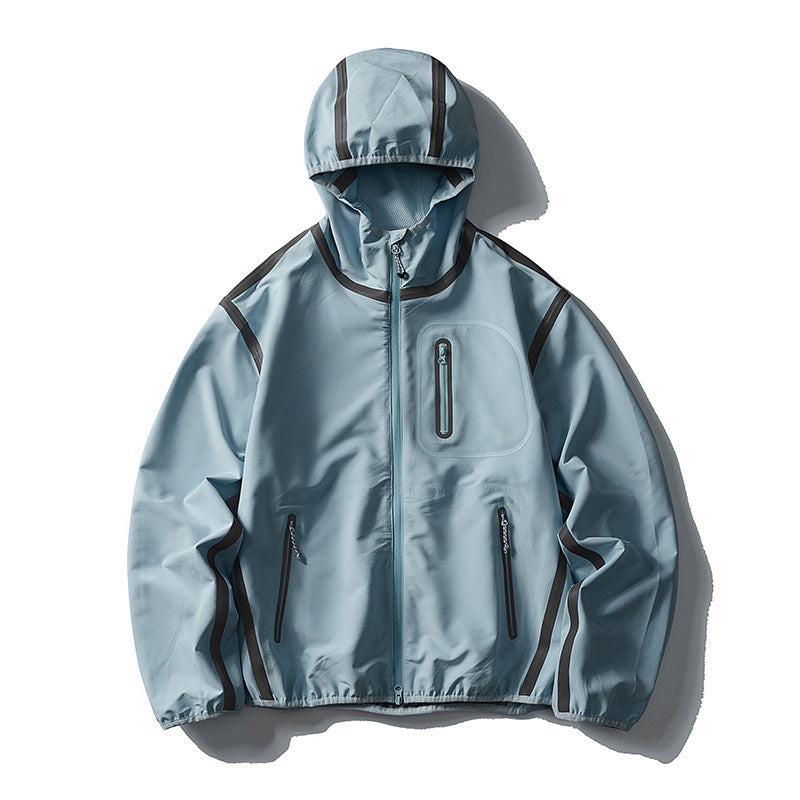 Unisex Waterproof Softshell Outdoor Jacket with Welded Seams and Hood EVA-US