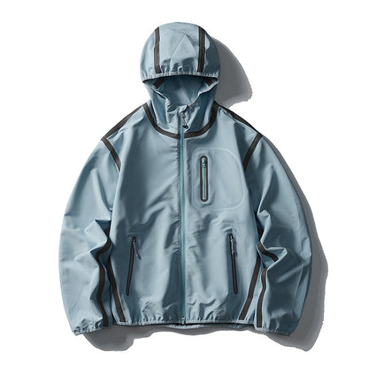 Unisex Waterproof Softshell Outdoor Jacket with Welded Seams and Hood EVA-US