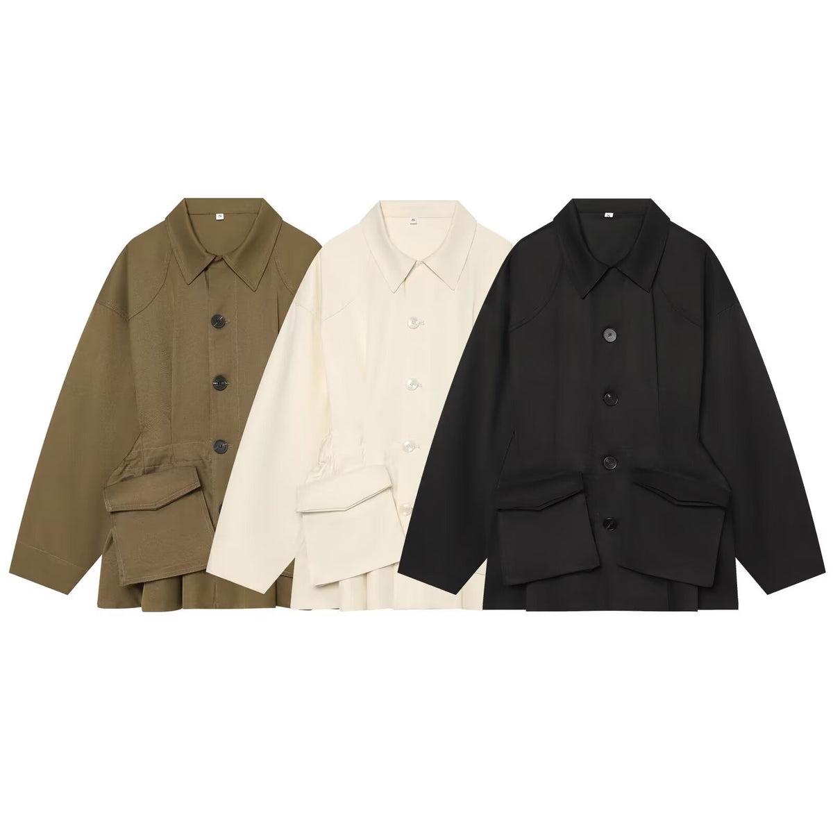 Women's short jacket in utility style with a loose fit and large flap pockets EVA-US