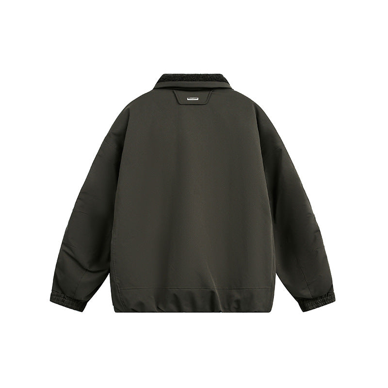 Men's Oversize Quilted Jacket with High Collar and Teddy Lining EVA-US
